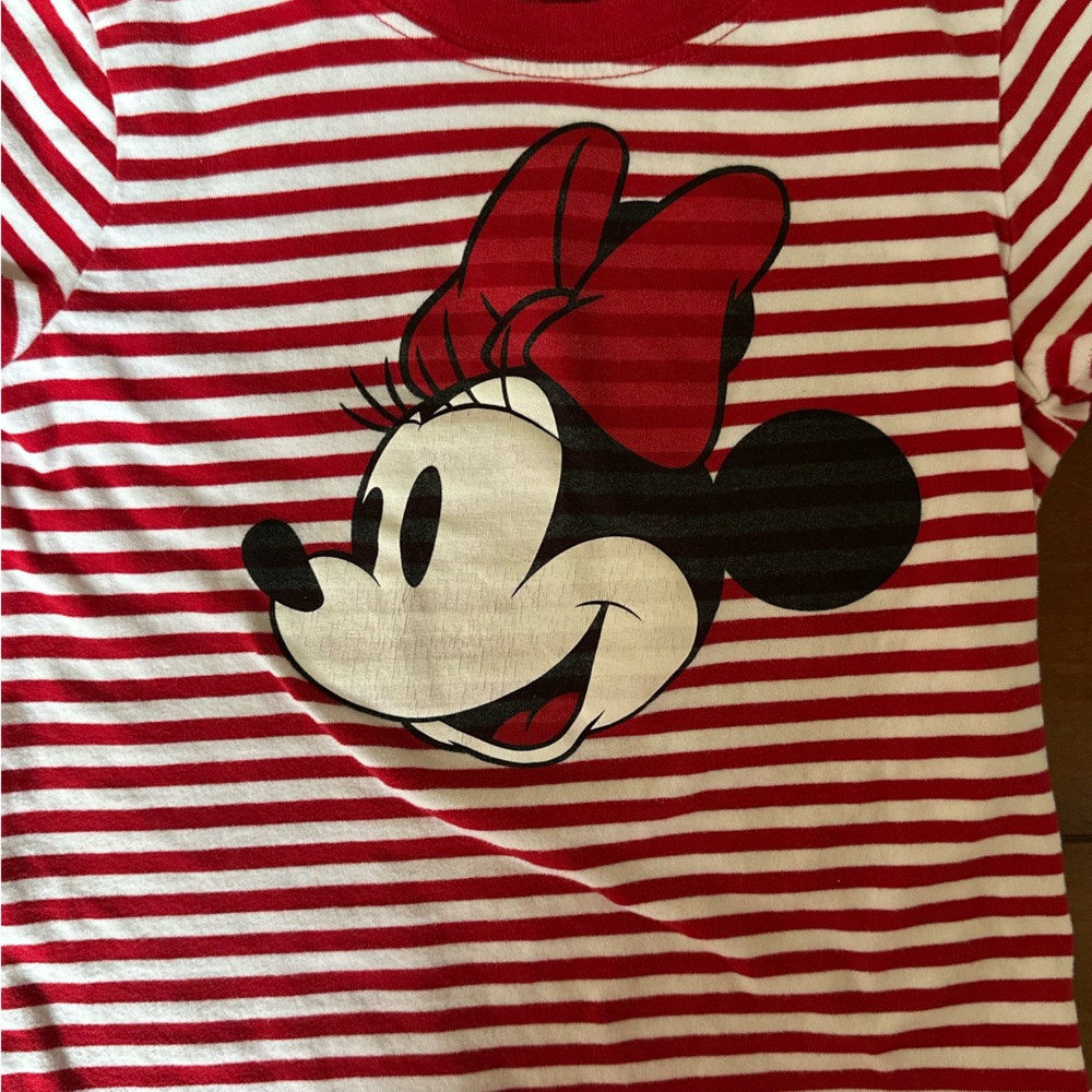 Disney Hannh Anderson Red and White Striped Minnie Mouse Shirt Size 4 - Picture 2 of 4
